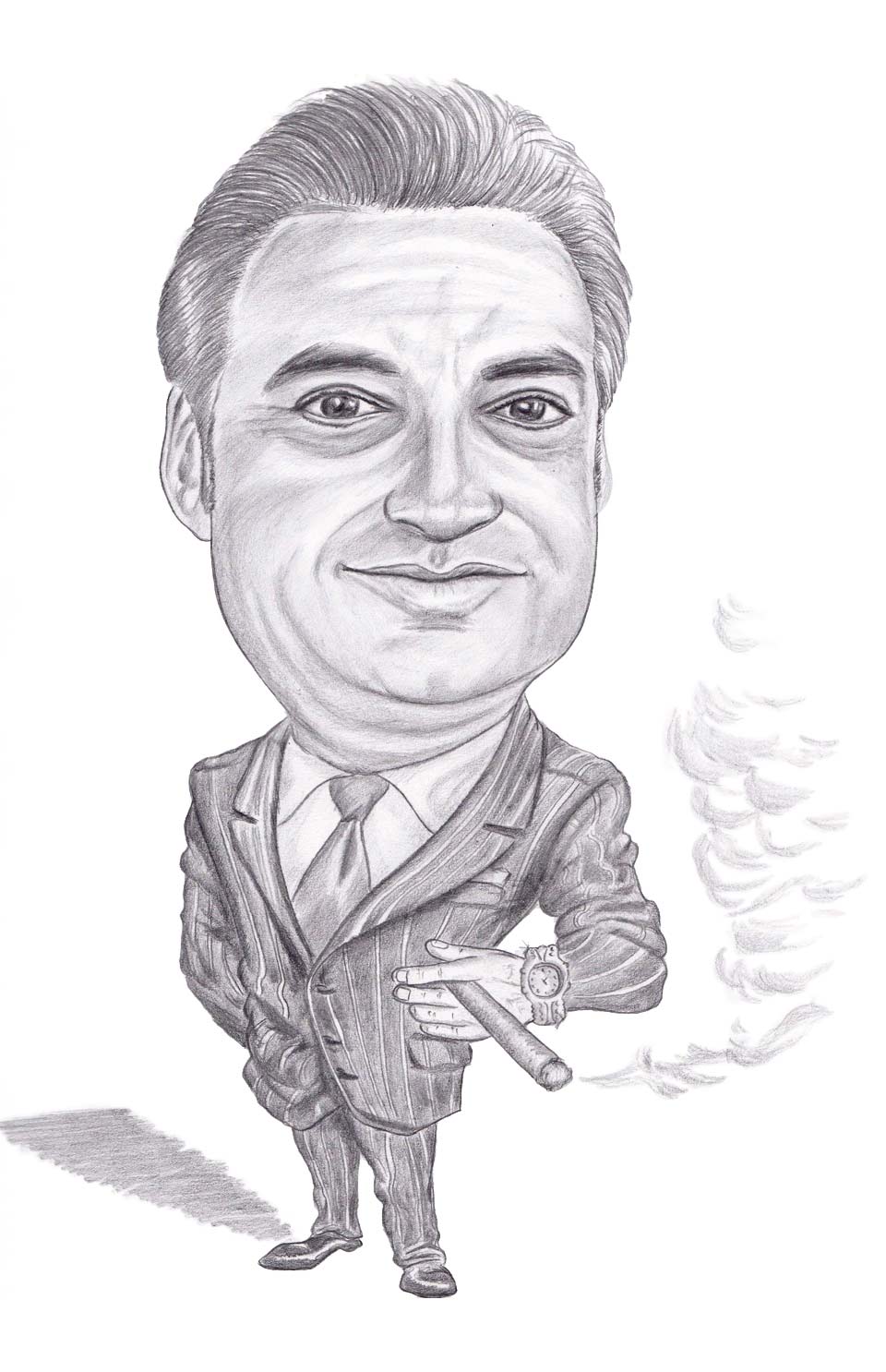 caricatura di carlo pasqua titolare di pasqua group